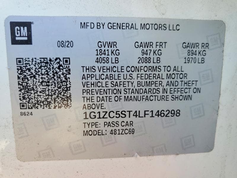 2020 CHEVROLET MALIBU LS 12