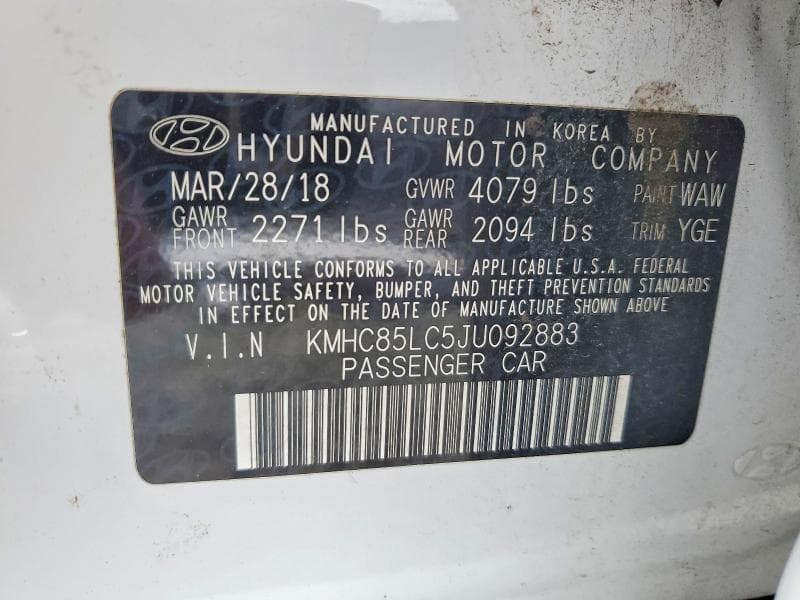 2018 HYUNDAI IONIQ LIMITED 14