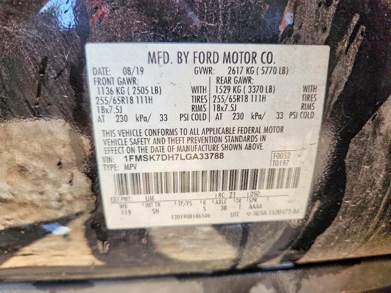 2020 FORD EXPLORER XLT 14