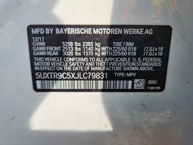 2018 BMW X3 XDRIVE30I 13