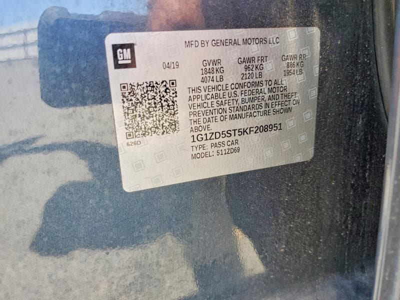 2019 CHEVROLET MALIBU LT 12