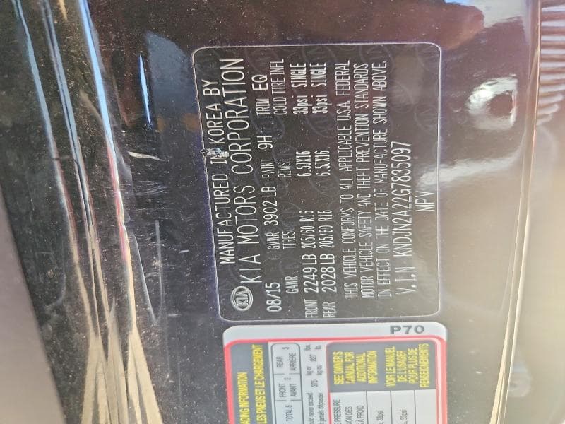 2016 KIA SOUL BASE 12