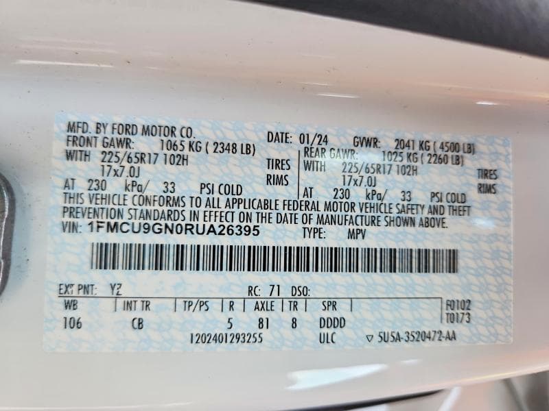 2024 FORD ESCAPE ACTIVE ACTIVE 14