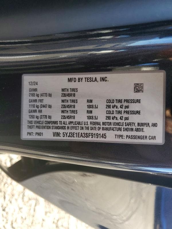 2025 TESLA MODEL 3 13