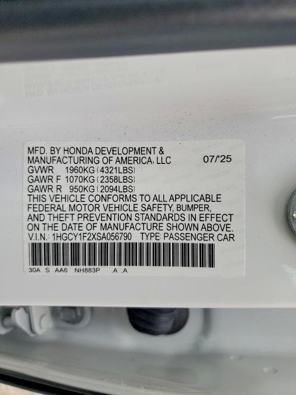 2025 HONDA ACCORD LX 12