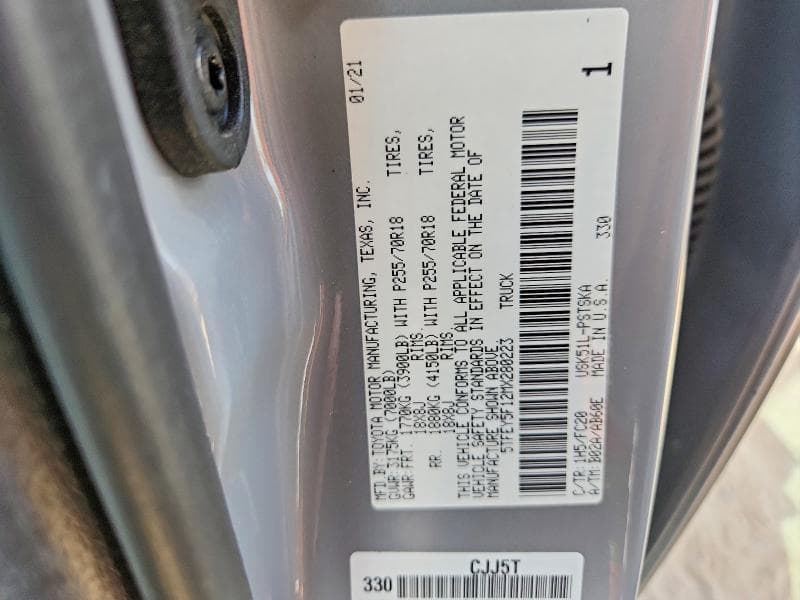 2021 TOYOTA TUNDRA CREWMAX SR5 12