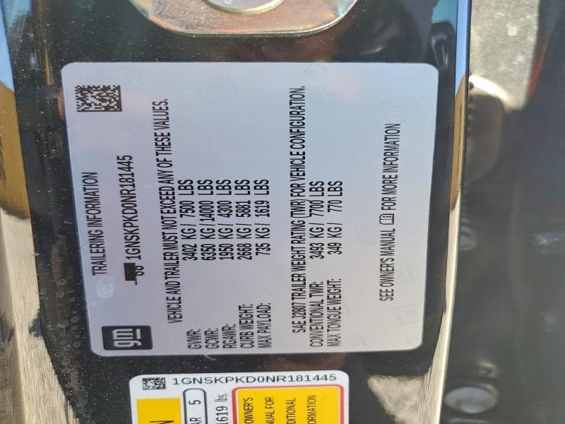 2022 CHEVROLET TAHOE K1500 Z71 13