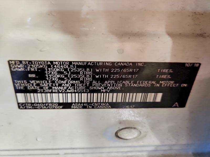 2018 TOYOTA RAV4 LE 14