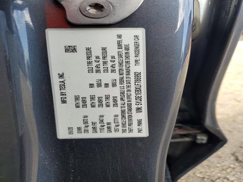 2020 TESLA MODEL 3 12