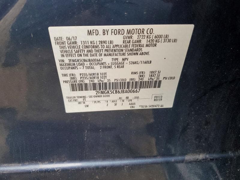 2018 FORD FLEX SEL 13