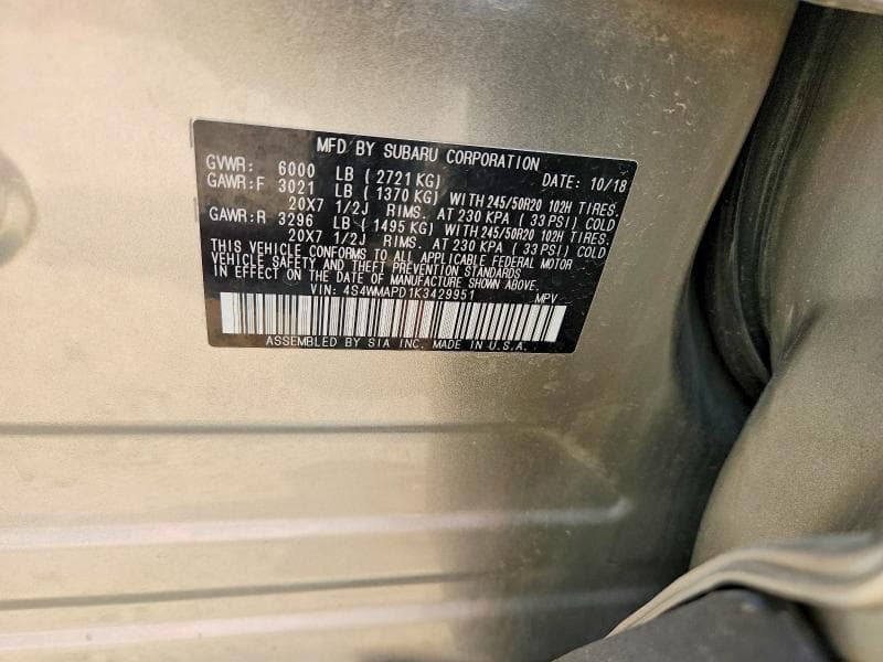 2019 SUBARU ASCENT LIMITED 13
