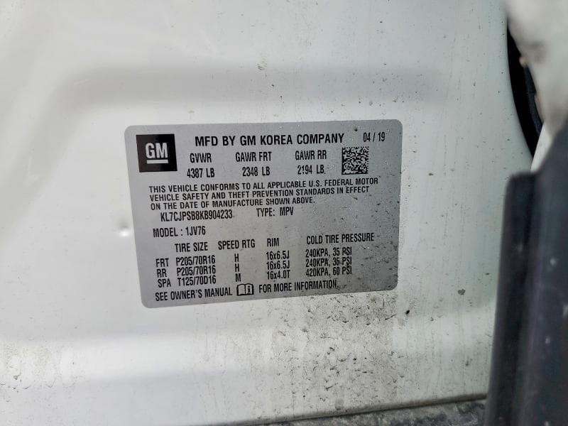 2019 CHEVROLET TRAX 1LT 12