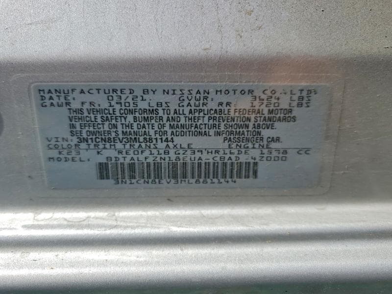 2021 NISSAN VERSA SV 12