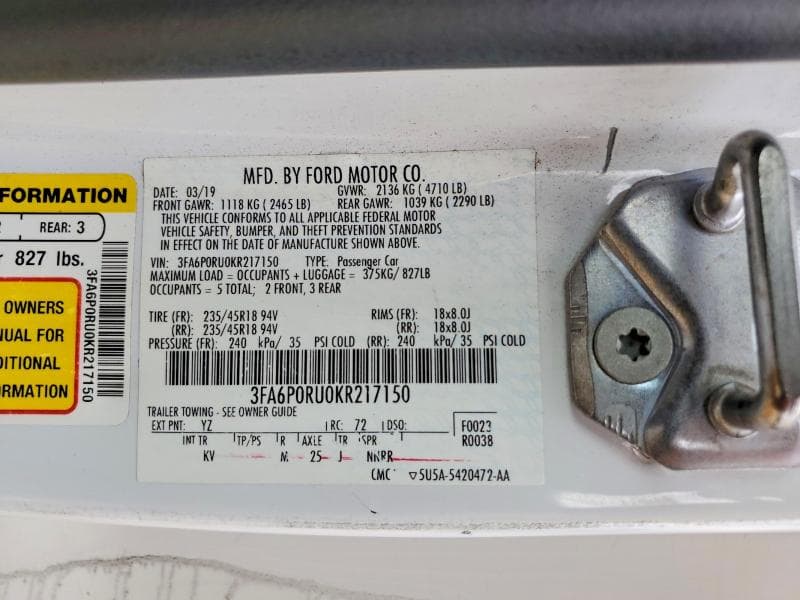 2019 FORD FUSION TITANIUM 12