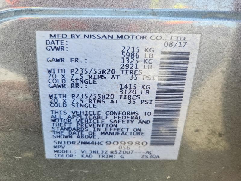 2017 NISSAN PATHFINDER PLATINUM 13
