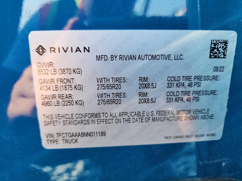 2022 RIVIAN R1T ADVENTURE 13