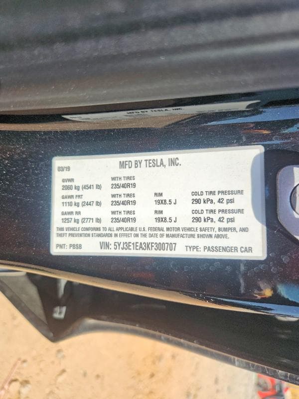 2019 TESLA MODEL 3 12