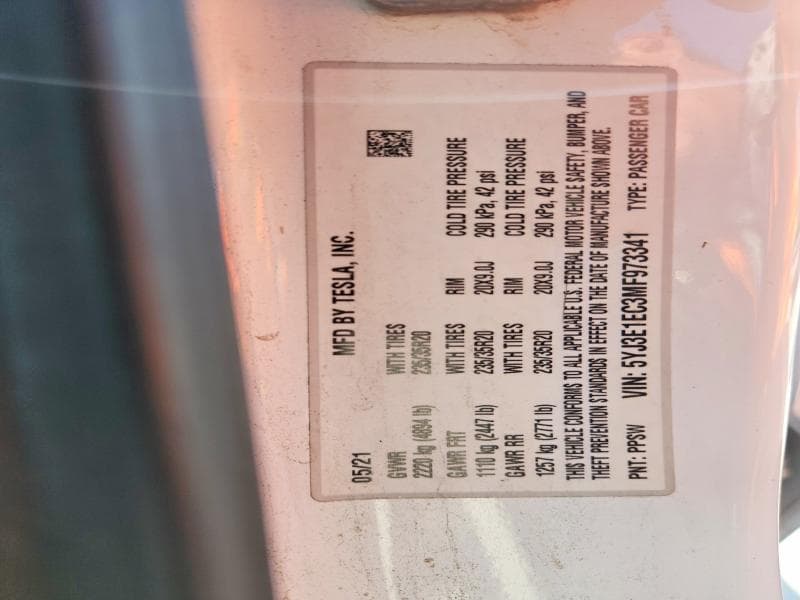 2021 TESLA MODEL 3 13