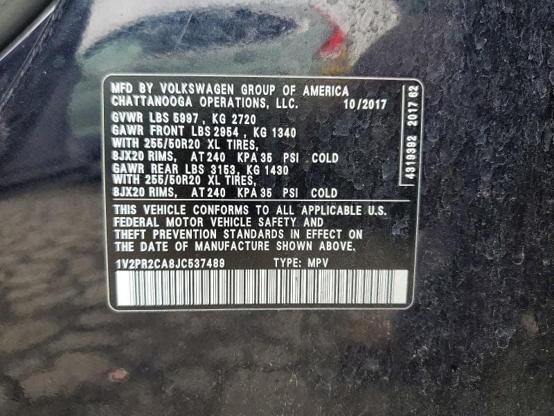 2018 VOLKSWAGEN ATLAS SE 12
