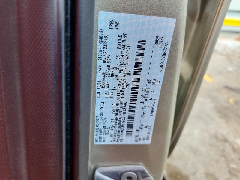2018 FORD ESCAPE TITANIUM TITANIUM 13
