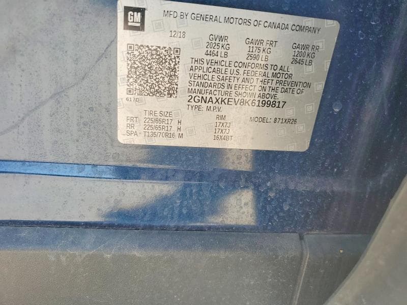 2019 CHEVROLET EQUINOX LT 12