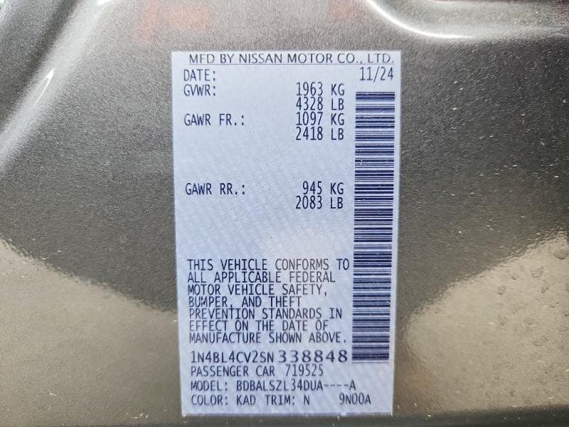 2025 NISSAN ALTIMA SR 12
