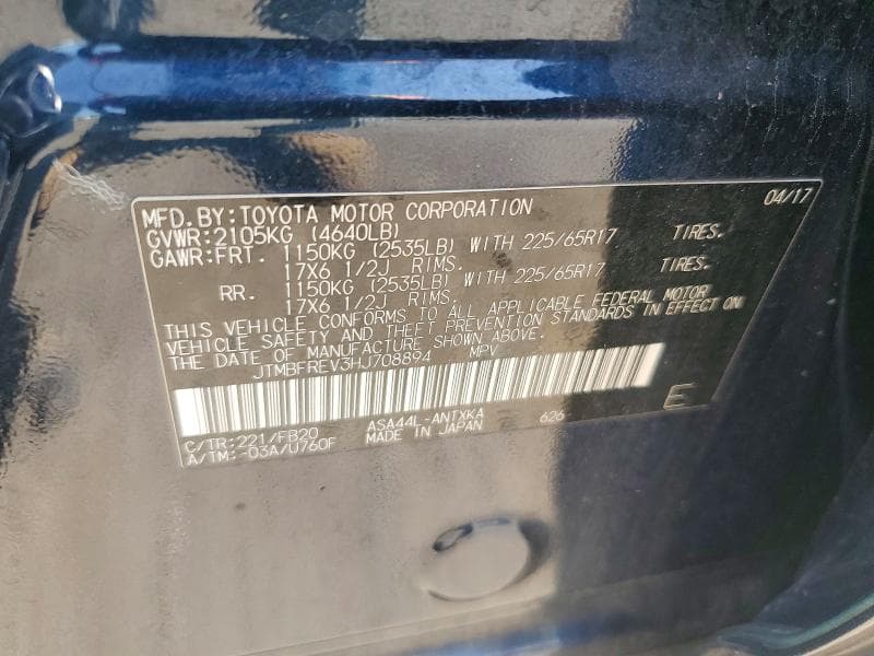 2017 TOYOTA RAV4 LE 13