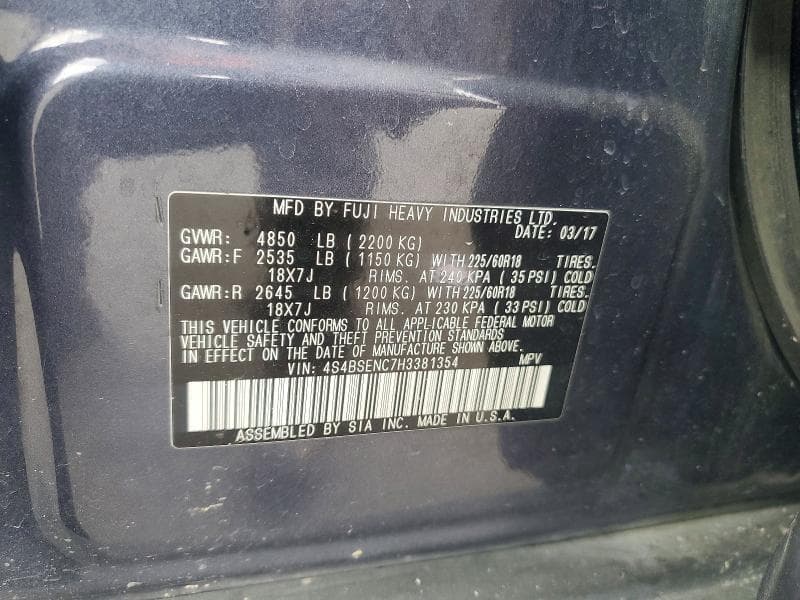 2017 SUBARU OUTBACK 3.6R LIMITED 13