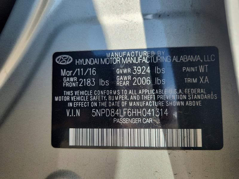 2017 HYUNDAI ELANTRA SE 12