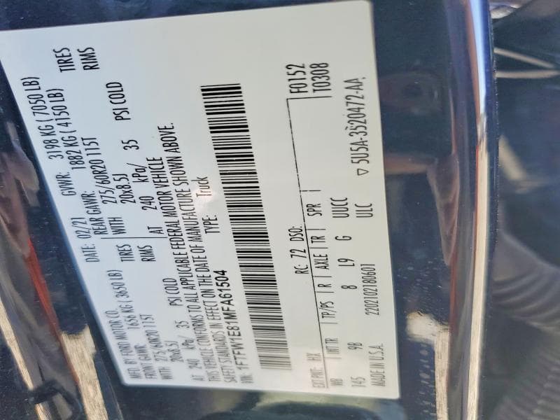 2021 FORD F150 SUPERCREW 13