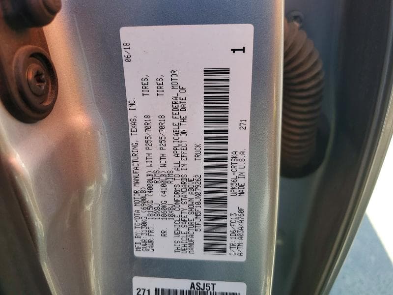 2018 TOYOTA TUNDRA SR5 SR5 12