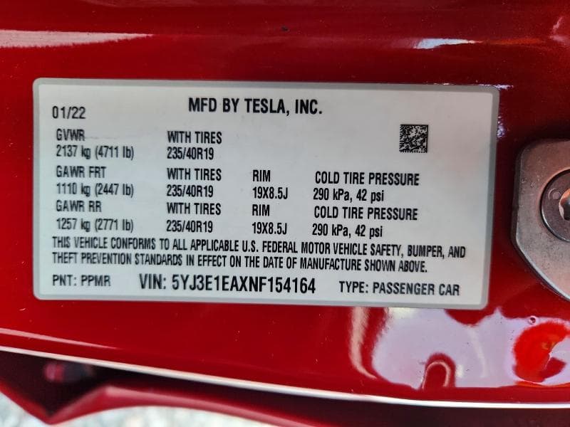2022 TESLA MODEL 3 13
