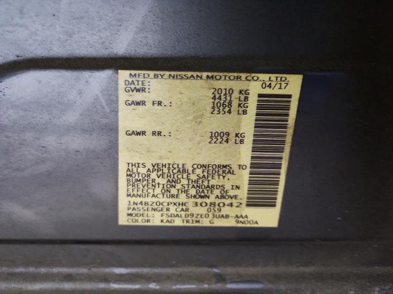 2017 NISSAN LEAF SV SV 12