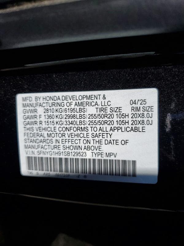 2025 HONDA PILOT BLACK 14