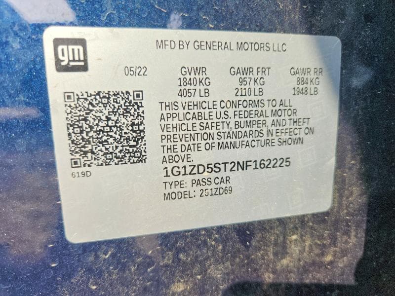 2022 CHEVROLET MALIBU LT 12