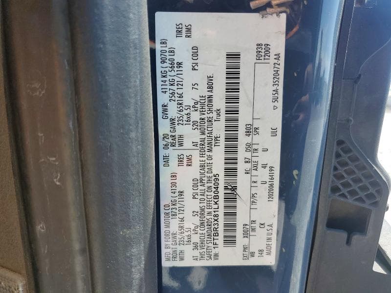 2020 FORD TRANSIT 250 DELIVERY VAN 12