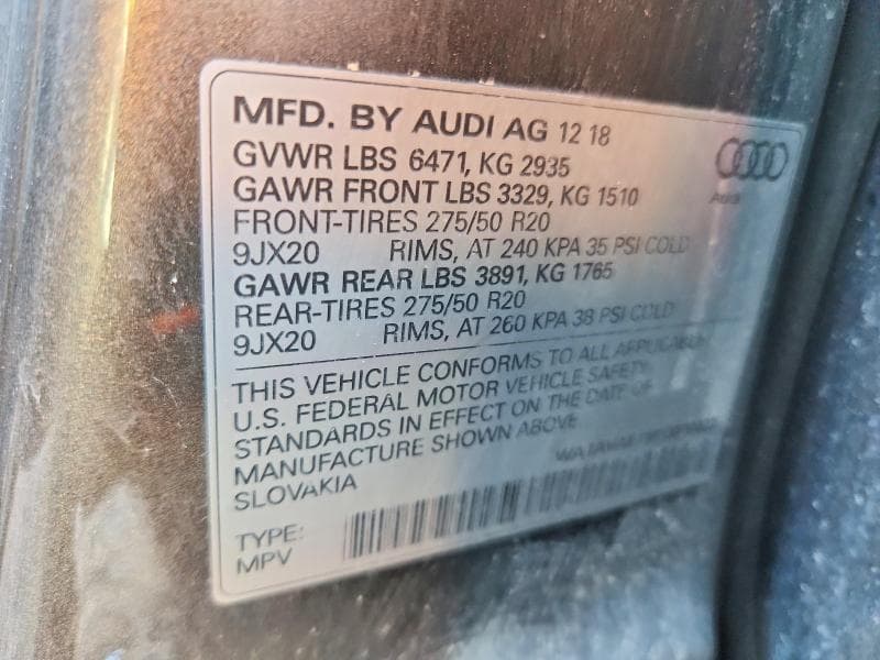 2019 AUDI Q8 PREMIUM PREMIUM 12