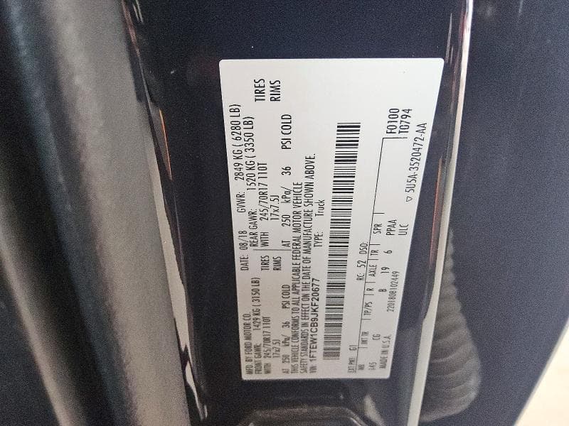 2018 FORD F150 SUPERCREW 12