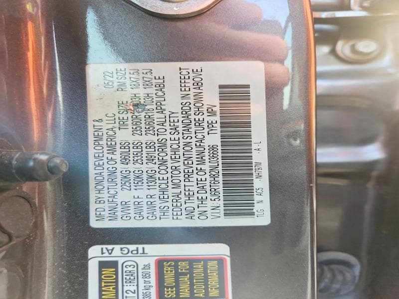 2022 HONDA CR-V EXL EXL 13