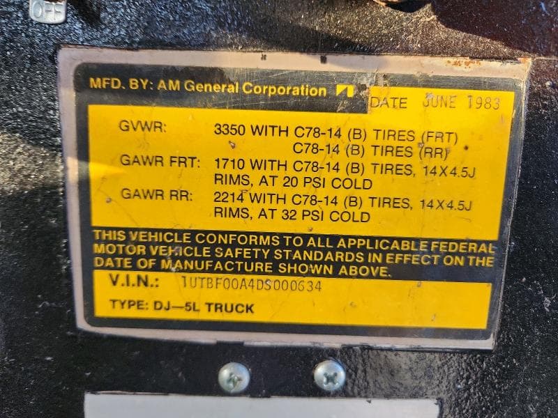 1983 JEEP DJ5/CJ5 2D 4X4 12