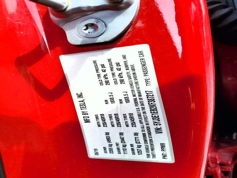 2019 TESLA MODEL 3 12
