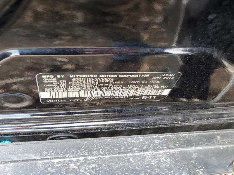 2019 MITSUBISHI OUTLANDER SE/SEL/LE SE/SEL/LE 12