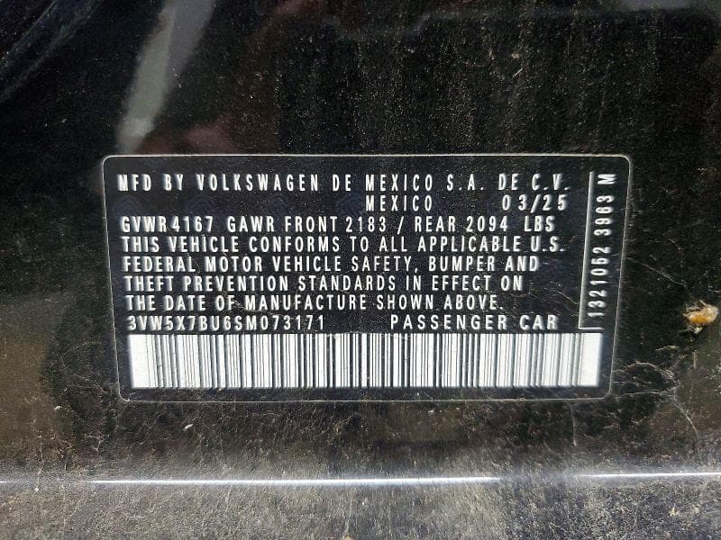 2025 VOLKSWAGEN JETTA S S 12