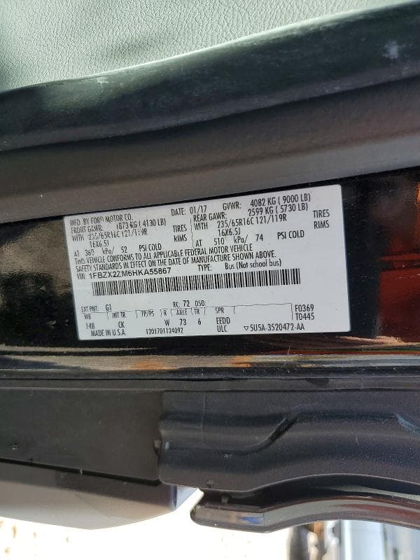 2017 FORD TRANSIT T-350 13