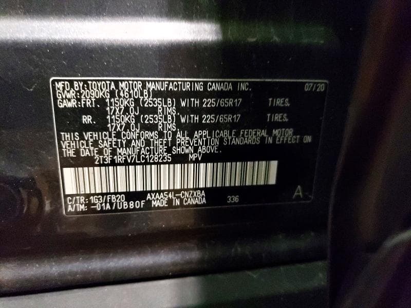 2020 TOYOTA RAV4 LE 13