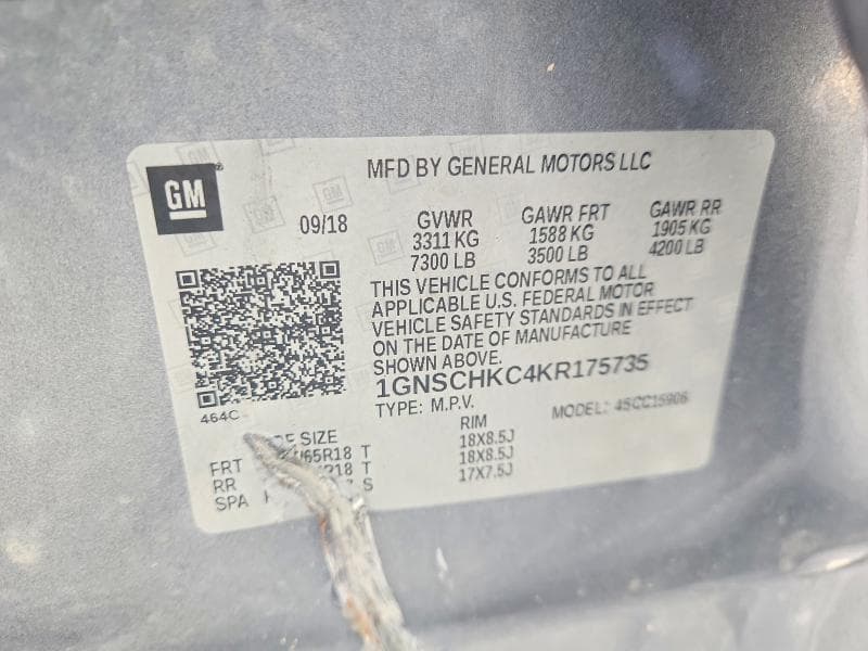 2019 CHEVROLET SUBURBAN C1500 LT 13