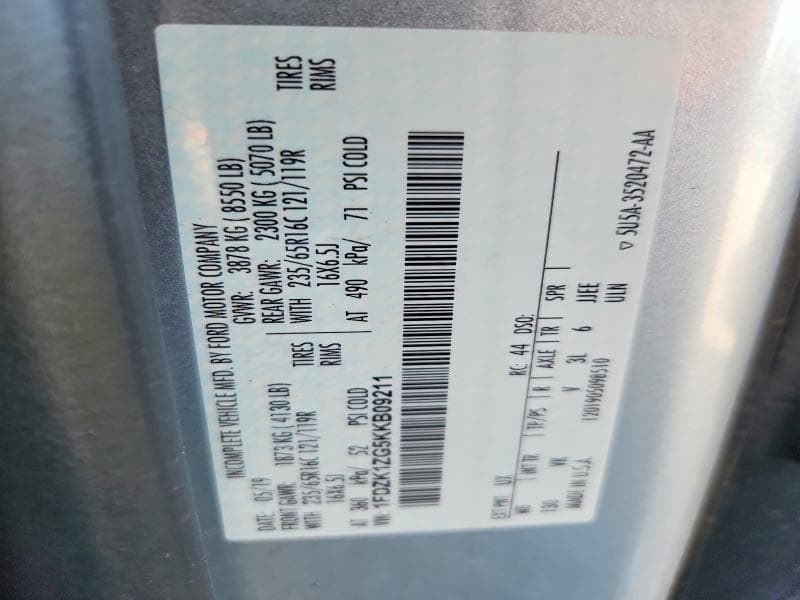 2019 FORD TRANSIT T-150 13