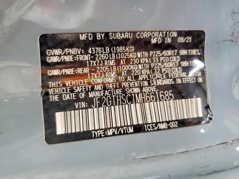 2021 SUBARU CROSSTREK SPORT 12