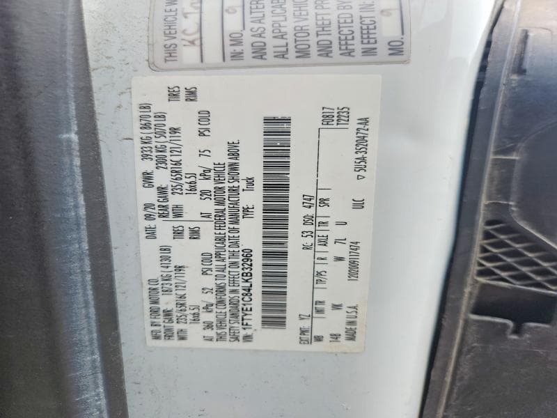 2020 FORD TRANSIT 150 DELIVERY VAN 13