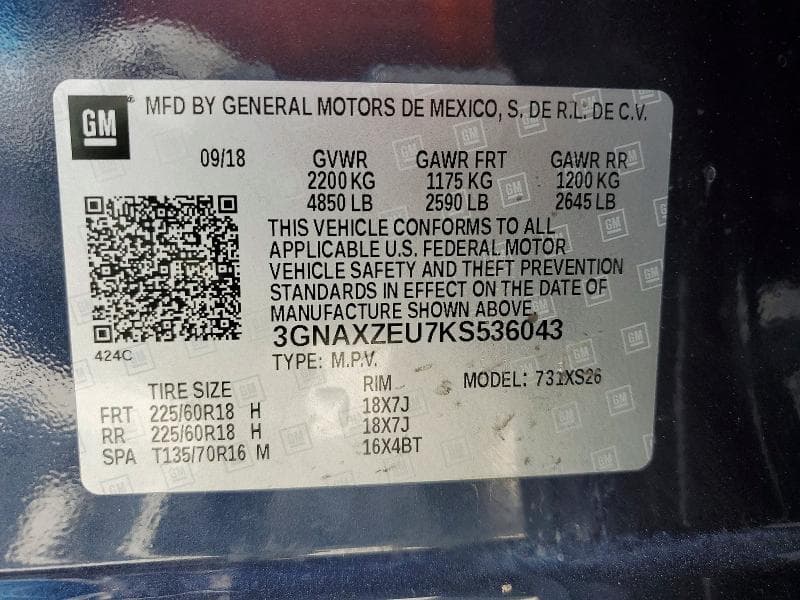 2019 CHEVROLET EQUINOX PREMIER 13